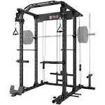 Major Lutie Power Cage, PLM03 1400 lbs Multi-function Power Rack with Adjustable Cable Crossover System and More Exercise Machin