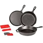 Lodge L6SPA41 Essential Pan Set, 7-Piece, Black