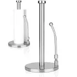 LRYYBTI Paper Towel Holder Stand Stainless Steel Easy Tear Paper Towel Holder with Adjustable Spring Arm for Kitchen Bathroom