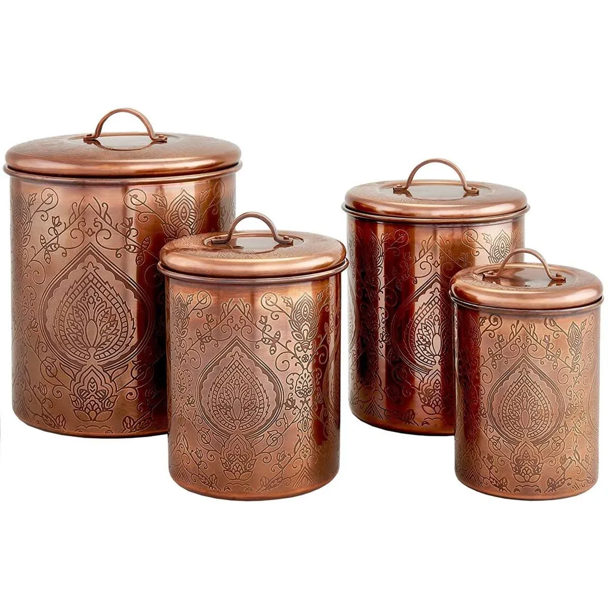 Nusteel TG-916AC-1.5 1.5 qt. Etched Antique Copper Canister