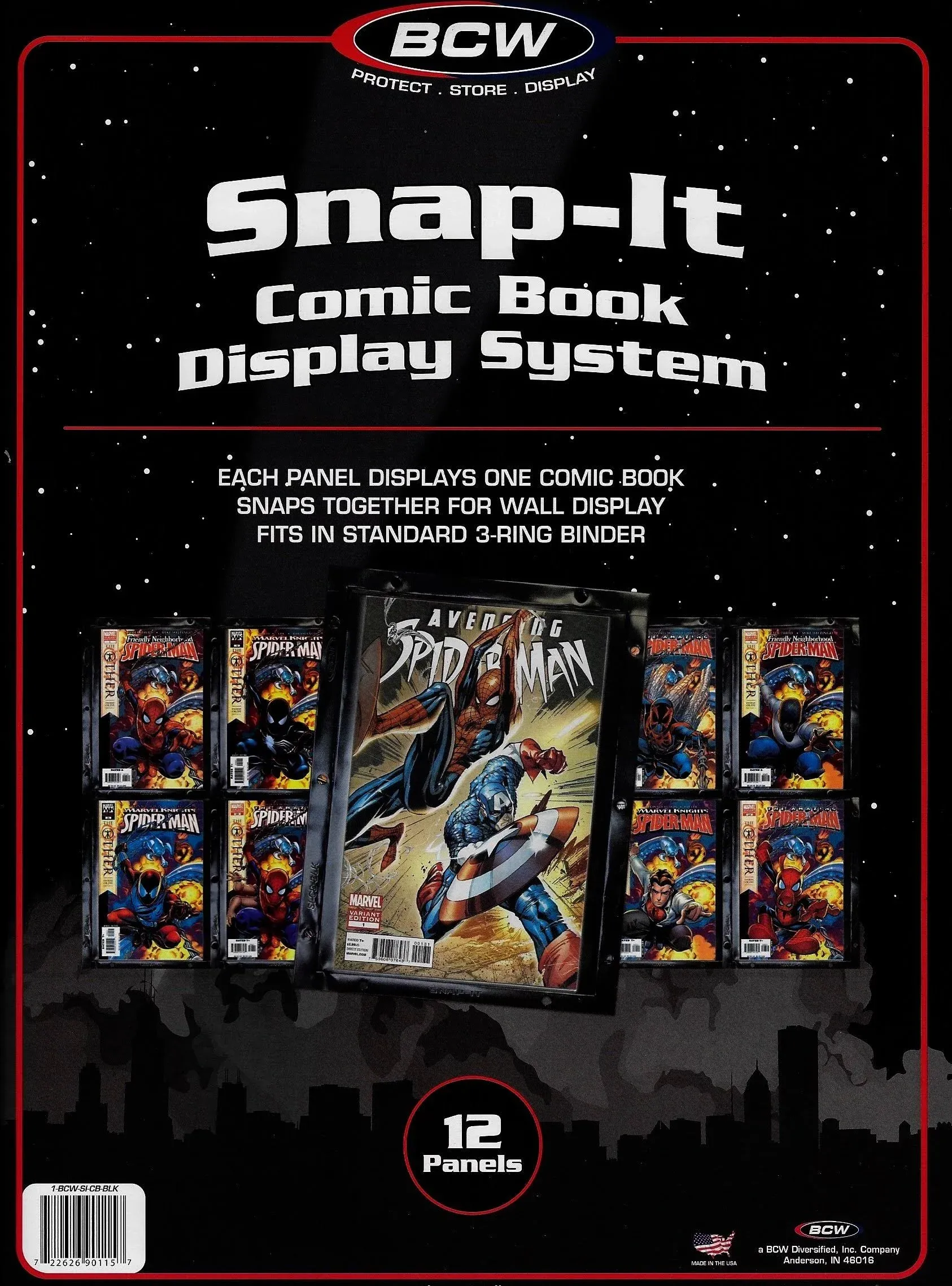 BCW Snap-It Comic Book Display System | Modular Display for Current & Silver Age Comics | Wall Mountable 3-Ring Binder Compatible | Clear Comic Display Panels | Collectors’ Case for Comic Book Storage