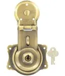 3 1/2" Brushed Antique Brass, Trunk Lock, Steel, #G-1-ANTB