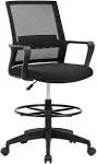 Drafting Chair Tall Office Chair Adjustable Height with Lumbar Support Arms F...