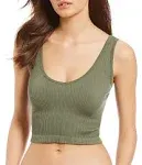 Free People Intimately Fp Solid Rib Brami Crop Top - Grey - Medium/Large