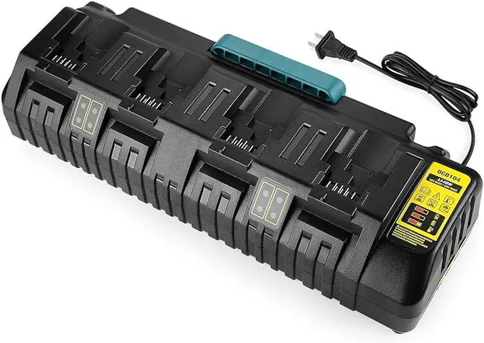 Bakipante 4-Port Li-Ion Fast Charger DCB104 Replacement DeWalt Charger for DeWalt ...