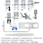 12 Piece Presser Feet Set | Low Shank Snap On Sewing Machine Foot Set Fits Brother, Janome, Singer, Baby Lock, Kenmore, and Other Low Shank Machines