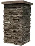 NextStone Faux Polyurethane Stone Column Wrap - Brunswick Brown