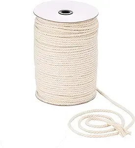 Macrame Supplie Macrame Cord 5mm x 164yd | 100% Natual Cotton Macrame Rope | 3 Strand Twisted Cotton Cord for Handmade Plant Hanger Wall