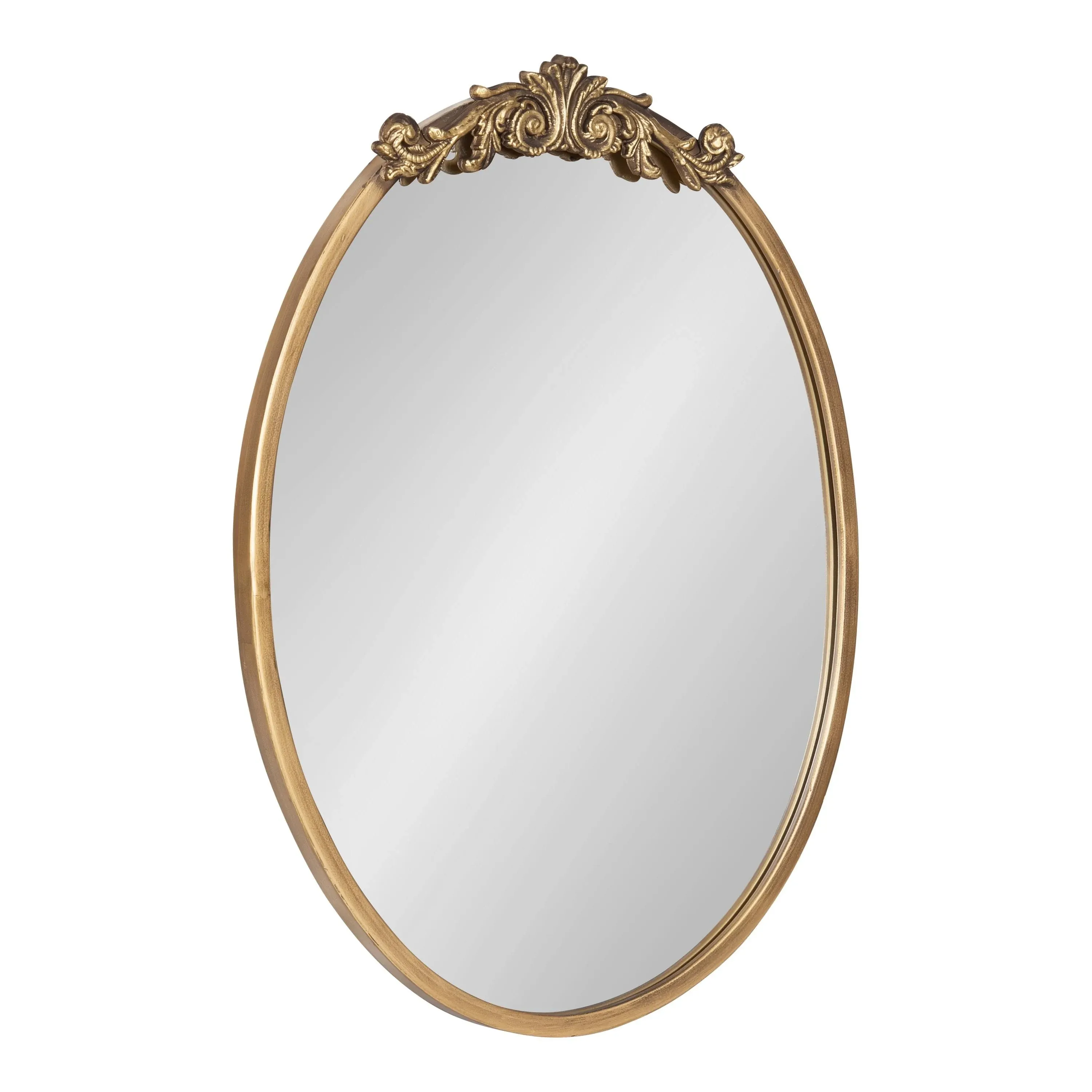 Kate and Laurel Arendahl Ornate Glam Oval Wall Mirror, 18 x 24, 18x24, Gold 