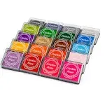 Lsushine Craft Ink Pad Stamps Partner DIY Color,20 Colors Rainbow Finger Ink