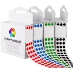 ChromaLabel 0.25 inch Dark Blue Sticky Color Coding Dot Stickers, Ideal for Pricing, Office Supplies, Teachers, Comes with Handy Dispenser - Great for Retail, Manufacturing, Recreation