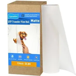 Yamation Dtf Transfer Film Roll: 13Inch 328Ft Sheets Premium Double-Sided Matte Finish Pet Transfer Paper Direct To Film Transfe