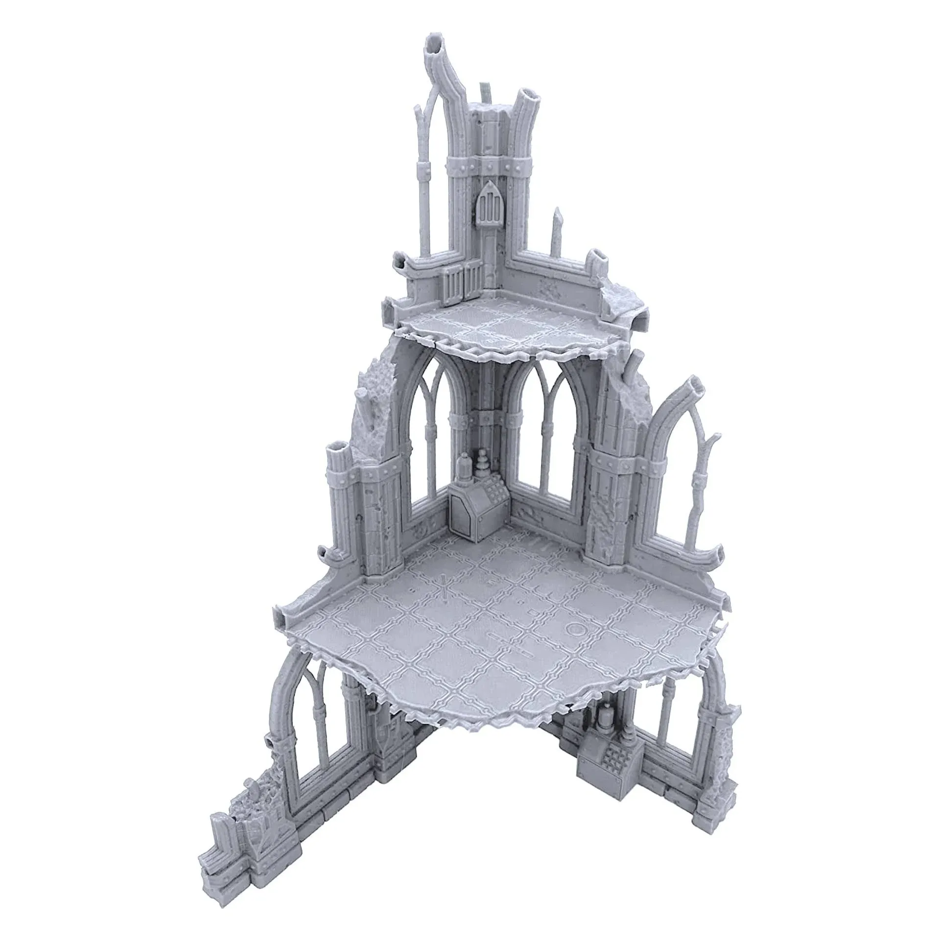 Gothic Sci-Fi Ruins Corners by Terrain4Print Compatible with Miniature Terrain