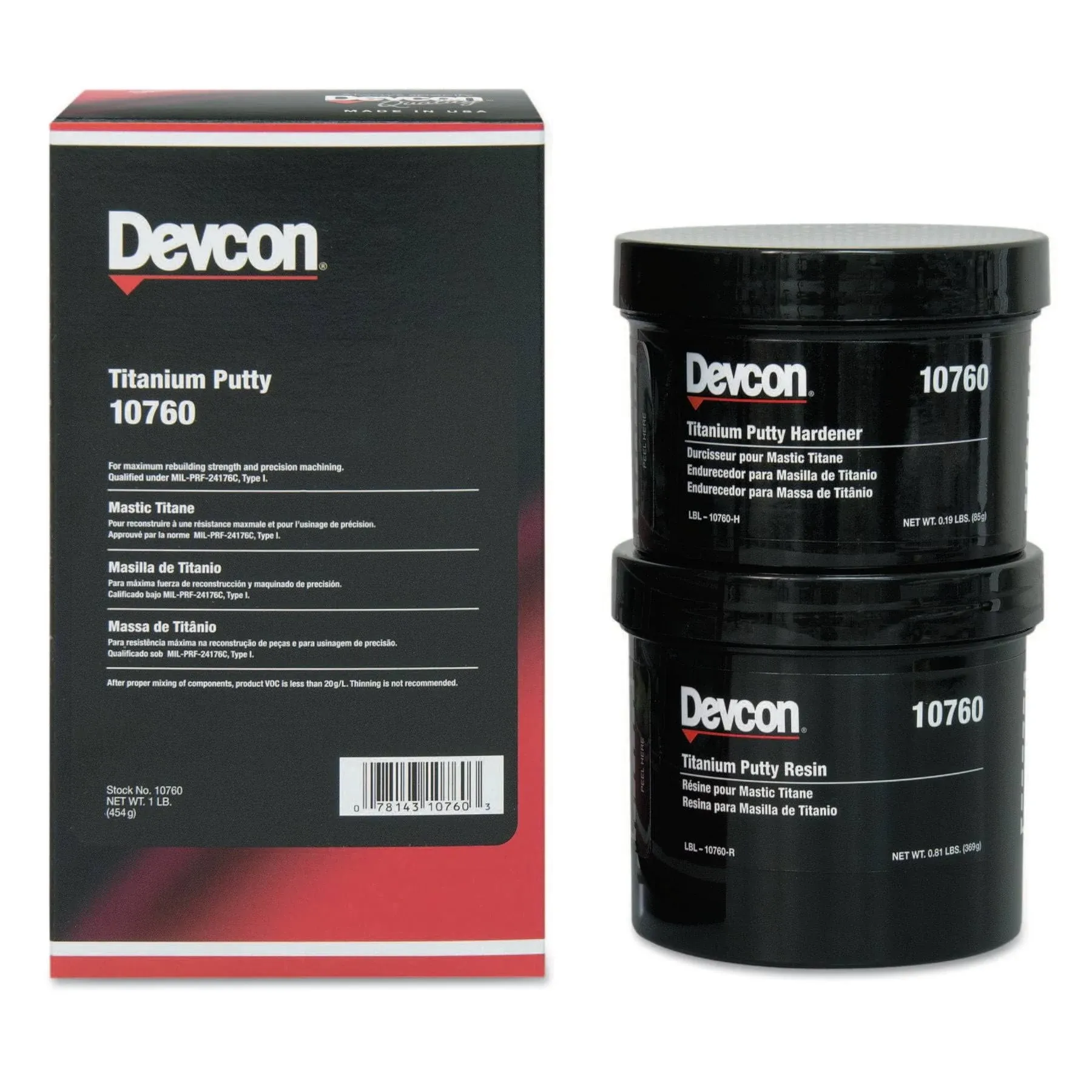 Devcon 10760 - Titanium Putty - 1 lb