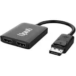 uptab DisplayPort to Dual HDMI Adapter 4K 60Hz Multi Monitor Splitter, Converter Multi-Stream Transport (MST) Hub, DP to 2X HDMI 2.0 (DisplayPort to Dual HDMI)