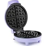 7 in. Lavender/Stainless Steel Belgian Waffle Maker with Non-Stick COA