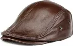 Men's Adjustable Newsboy Hat Beret Hat Driving Hunting Fishing Hat Genuine Leather Ivy Cap Fashion Beret Hat Flat Cap.