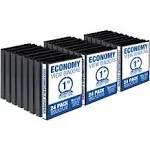 Samsill Economy 1" Round Ring View Binders, Black, 12 Pack