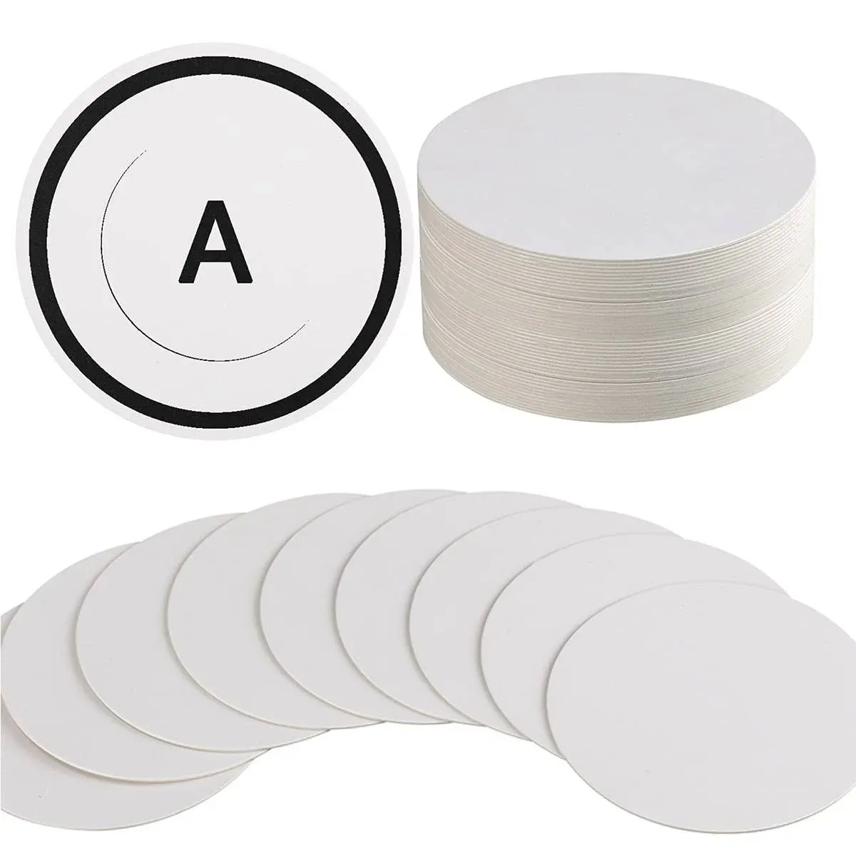 36 Pieces Round Blank Cards Cardstock Thick Kraft Paper Cards Small Round Art Paint Board for Mandala Painting DIY Coasters Painting Writing and Decorations (White, Diameter-6 inch)