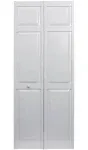 Seabrooke PVC Raised-Panel Bifold Door, White, Size: 36 inch x 80 inch