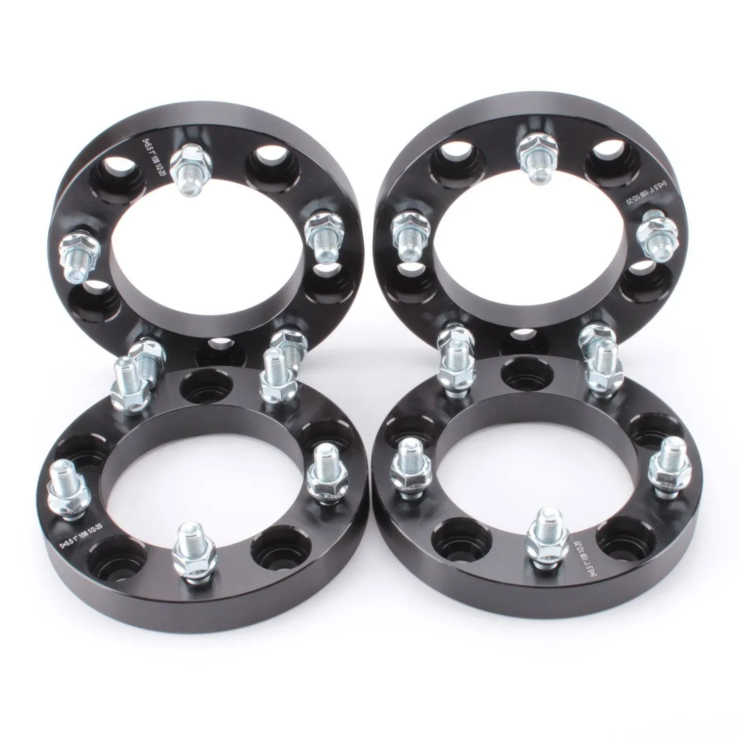 4pcs Wheel Spacers Adapters 25mm 1&#034; 5x5.5/5x139.7 to 5x5.5 1/2&#034; Studs 108mm CB