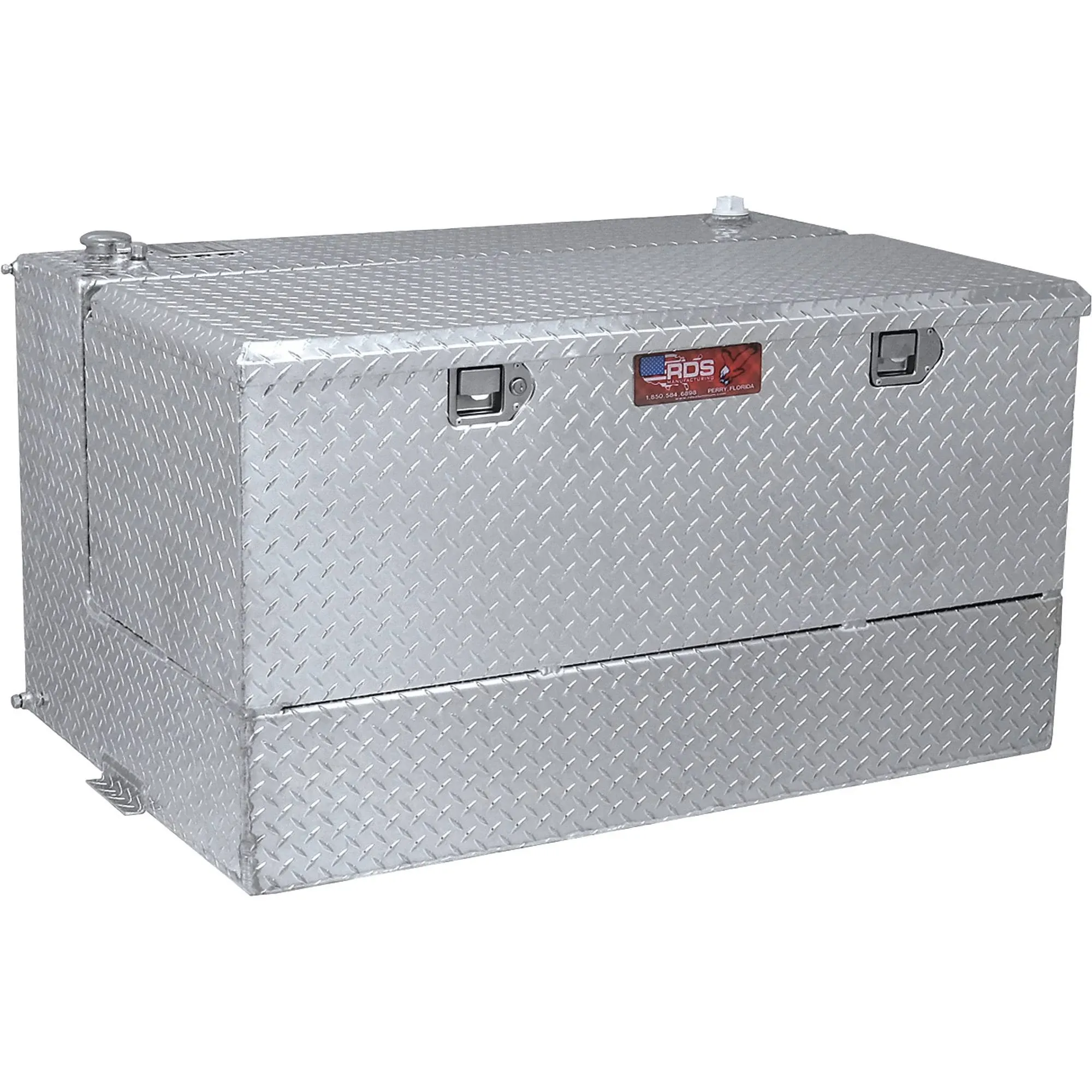 RDS Aluminum Transfer Fuel Tank Toolbox Combo - 75 Gallon, Rectangular, Diamond Plate, Model Number 72537