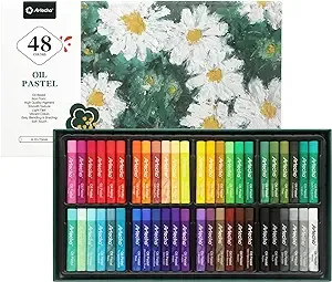 Artecho Oil Pastels Set of 48 Colors Soft Oil Pastels for Art Painting Drawing Blending Oil Crayons Pastels Art Supplies for Artists Beginners