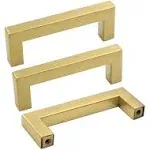 Brushed Brass Cabinet Handles Drawer Pulls and Knobs 5 Pack - LSJ12GD76 Stain...