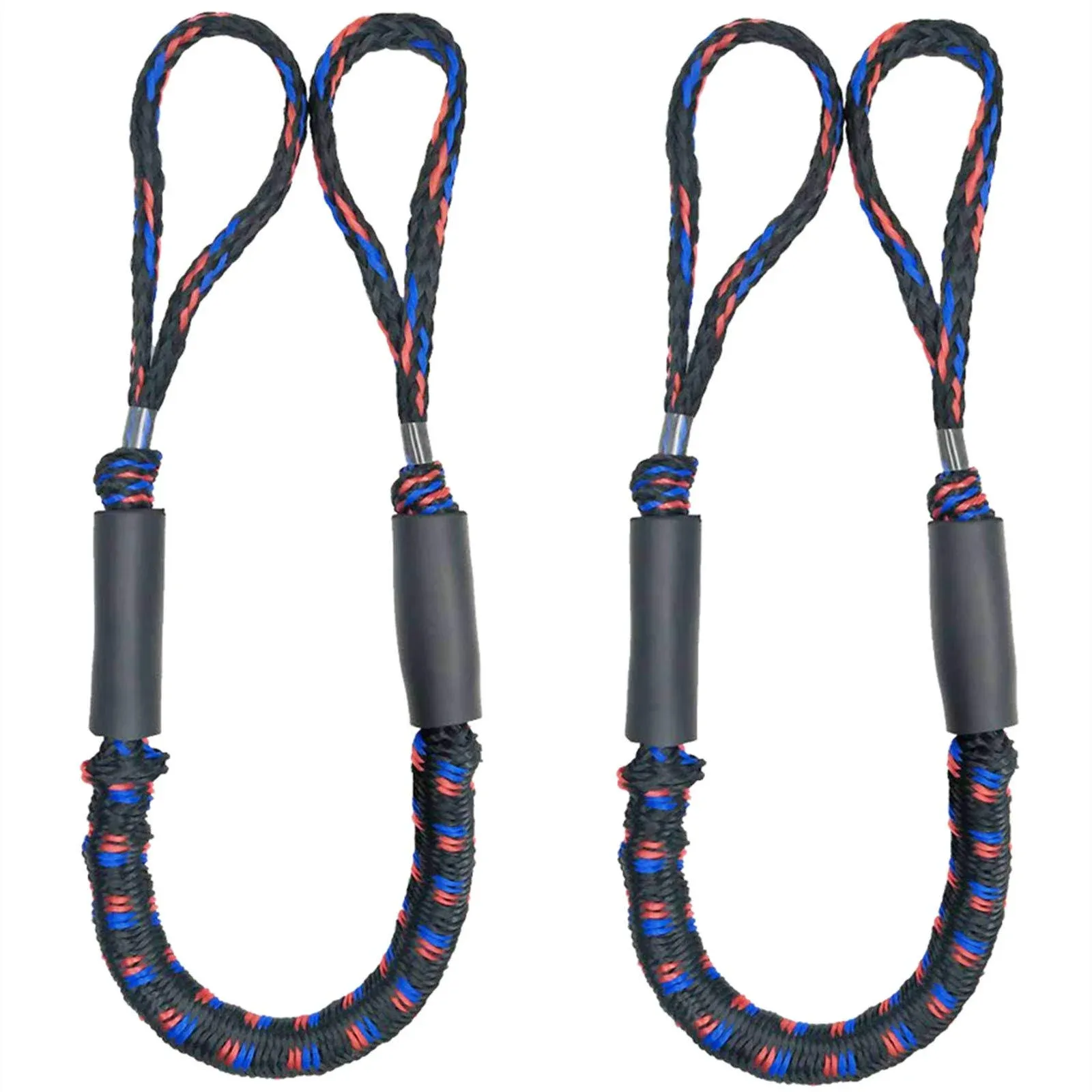 2 Pack Boat Dock Line, Bungee Dock Lines Shock Absorption Elastic Mooring Rope ...