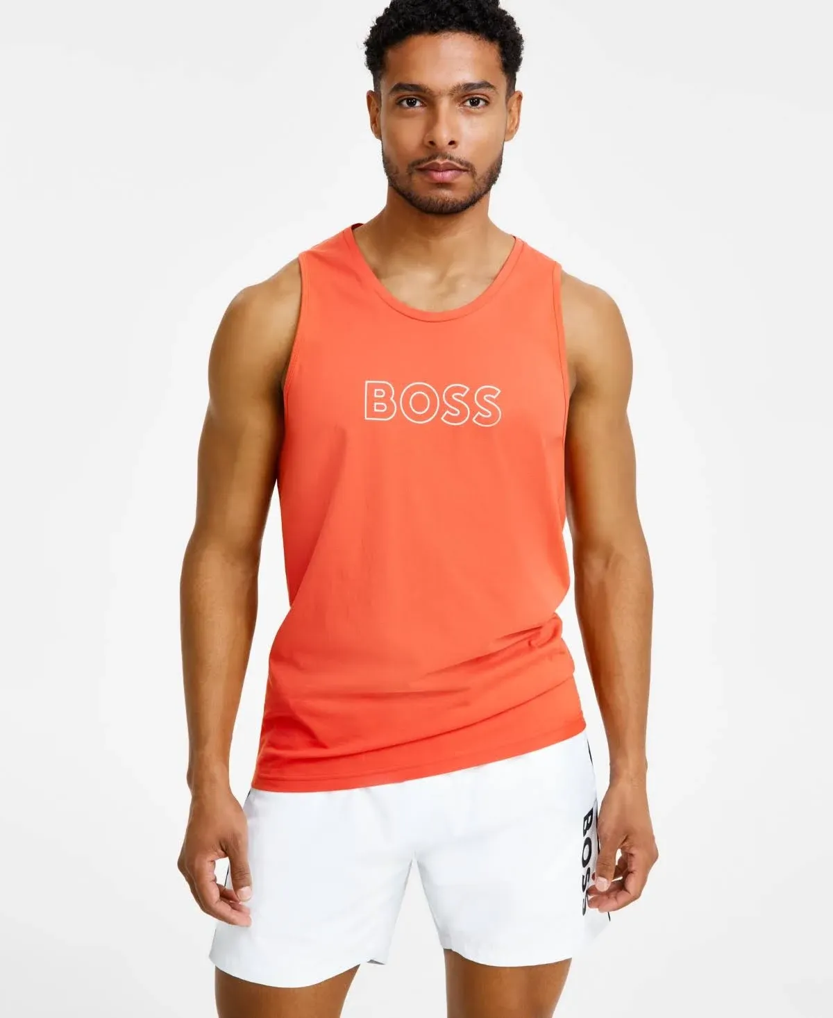 Shop Hugo Boss Boss By  Men's Beach Logo Tank Top In White