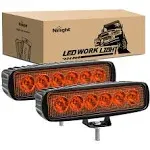 Nilight 6 inch Amber Led Light Bar 2PCS 18W Spot Driving Fog Single Row Off Road Boat Lights driving lights Bumper Lights Reverse lights for Trucks SUV ATV UTV Golf Cart