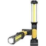 WARSUN Work Light Rechargeable LED 1500 Lumens Super Bright COB Portable Work Lights Magnetic Base and Hook Work Flashlight for Car Repair Machine Emergency