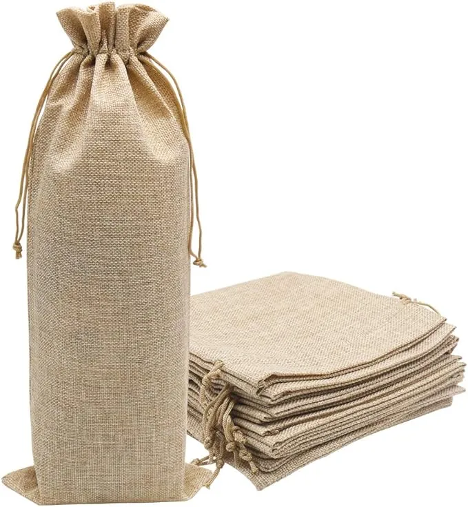 HRX Package 10pcs Burlap Wine Bags