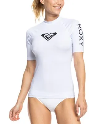 Roxy Women's Whole Hearted Short Sleeve Rashguard, Large, Anthracite