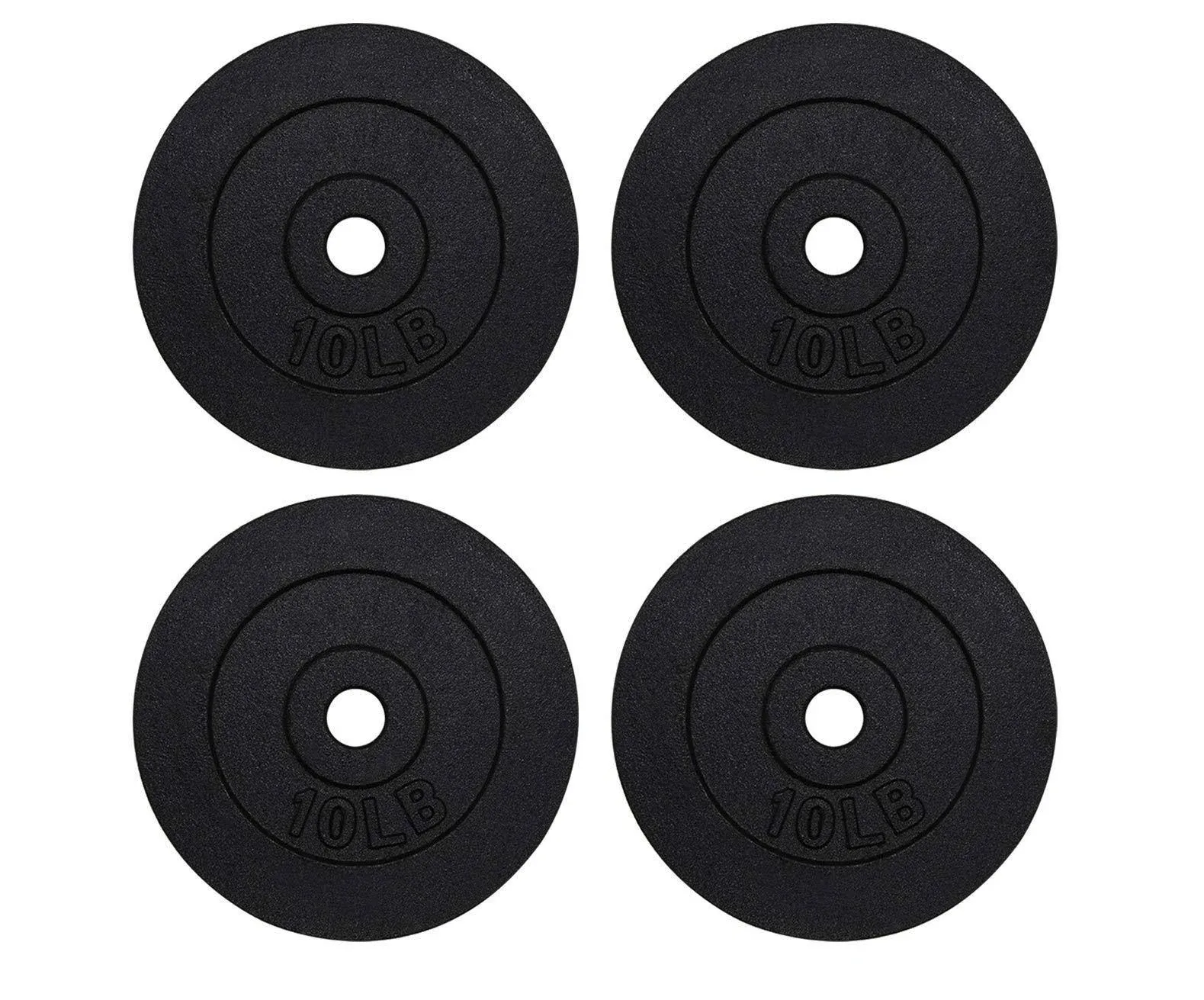 Cast Iron 1.14-inch Center Hole Weight Plate Set for Dumbbell, Barbell, Weightlifting, Strength Training-1.25lb, 2.5lb, 5lb, 10lb