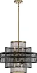 Savoy House 7-1927-6-143 Kelvin 6-Light Pendant in Matte Black with Warm Brass (20" W x 16" H)