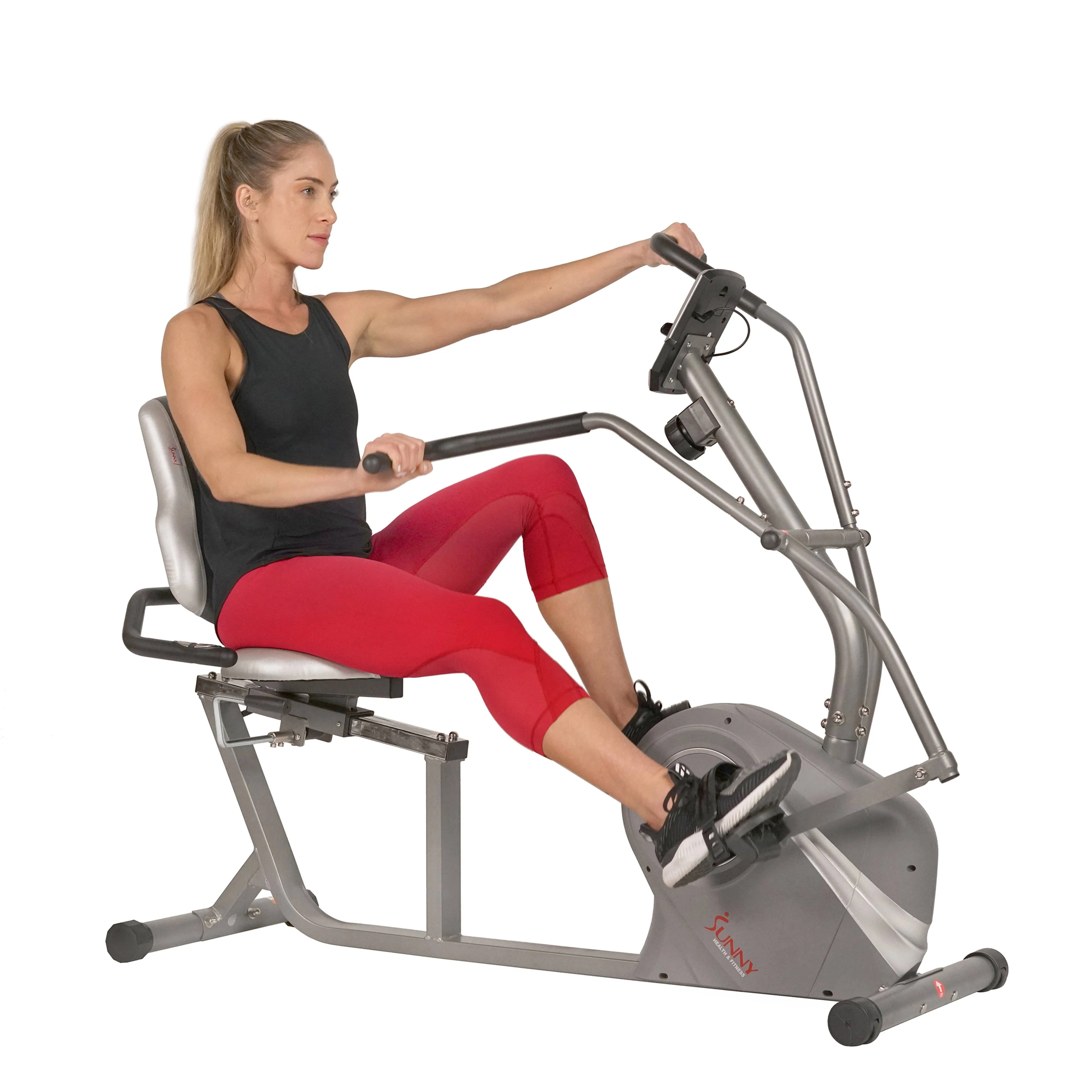 Sunny Health Fitness Cross Trainer Indoor  Recumbent Exercise Bike Machine  | eBay