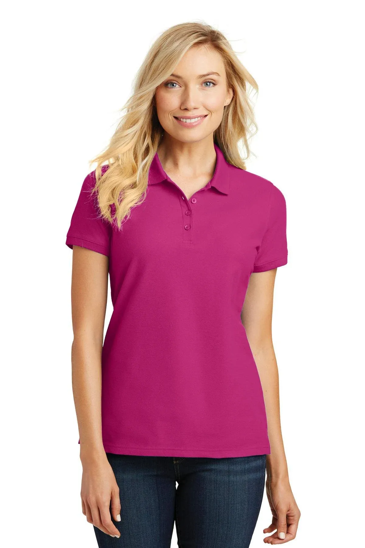 Port Authority L100 Ladies Core Classic Pique Polo - Pink Azalea - M