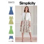 Simplicity Misses' Jacket and Dress Sewing Pattern Kit, Code S9473, Sizes 16-18-20-22-24, Multicolor