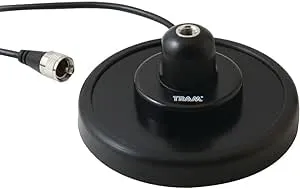 Tram 240-B CB 5" Magnet Mount Antenna, Steel Housing with Rubber Boot, 17ft Coaxial Cable, Black