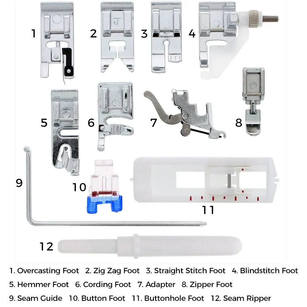 12PCS Industrial Sewing Machine Presser Foot DIY Household Sewing Machine Parts