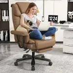 Big and Tall Office Chair 400LBS with Wide Seat and Arms, 160° Reclining Of