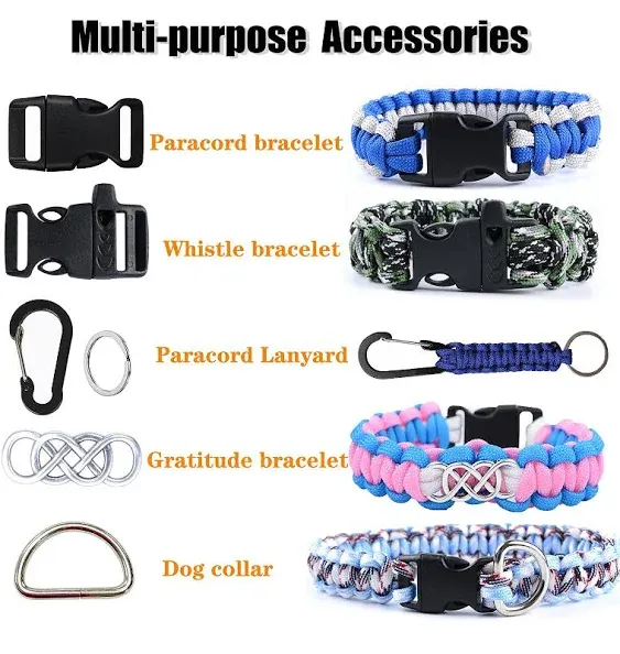  Paracord 550 Paracord Combo Kit with Instruction Book 36 Colors Multifunction 