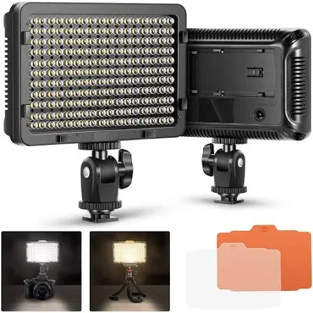 Neewer On Camera Video Light Dimmable 5600K 176 LED Panel with 1/4&#034; Thread 