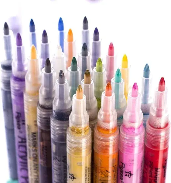 Acrylic Paint Markers 0.7mm, Set of 12 Colors