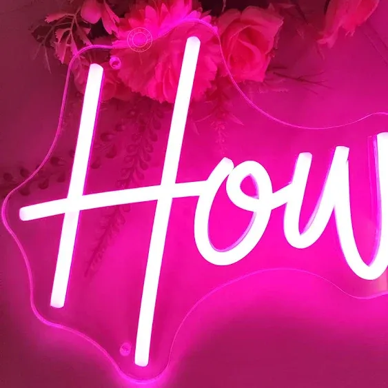 Led Neon Light Sign Pink Preppy Bedroom Wall Sign Decor Party Birthday Howdy