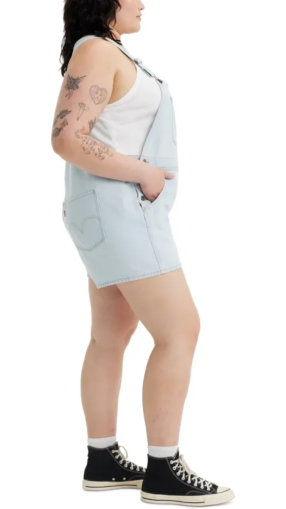 Plus Size Vintage Denim Shortalls 