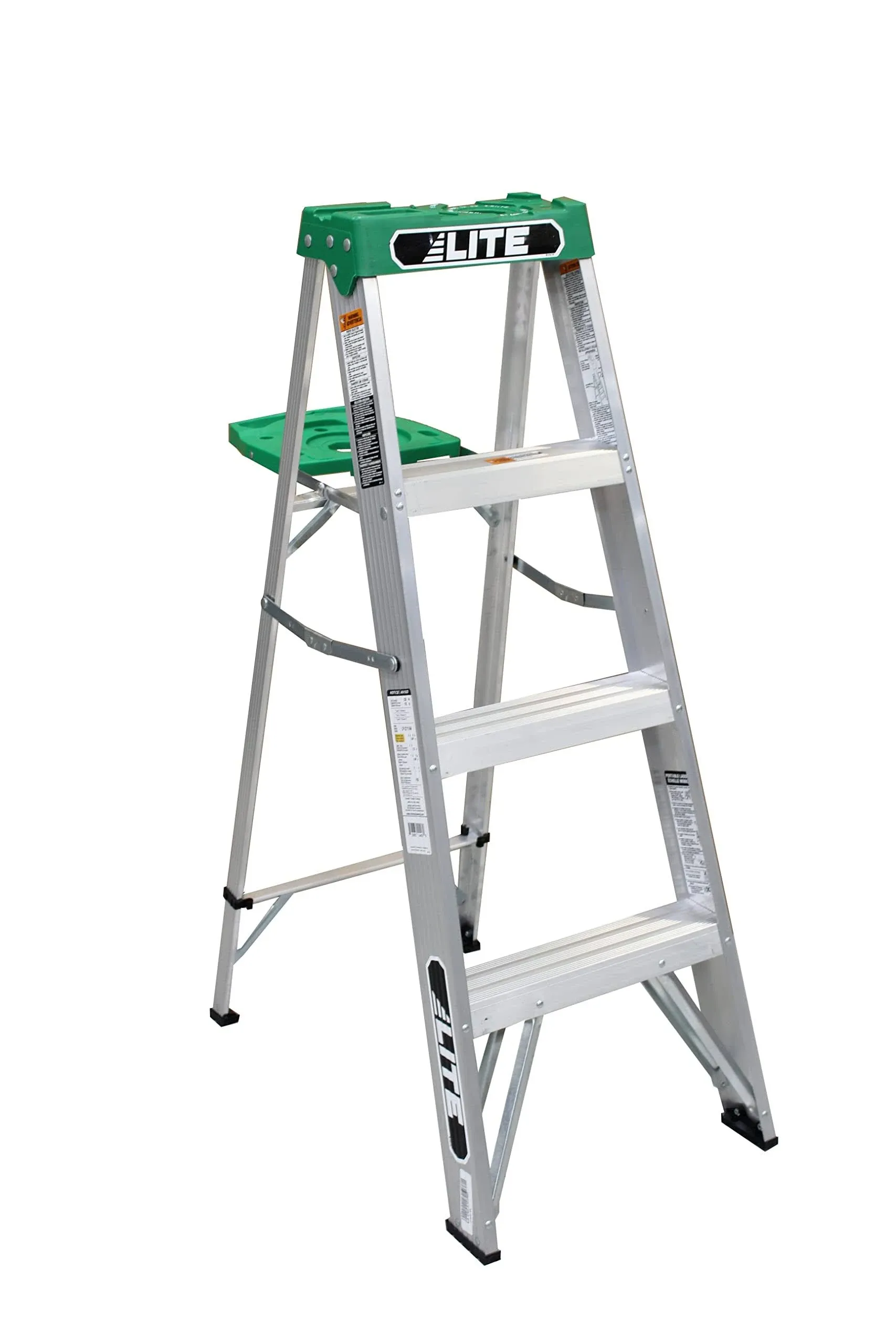 Lite 4-Foot Aluminium Step Ladder with Tool Tray, 225-Pound Load Capacity, Type II, LP-2211-04