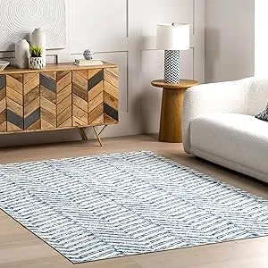 Nuloom Rosanne Machine Washable Geometric Area Rug - Blue - 8x10 Feet