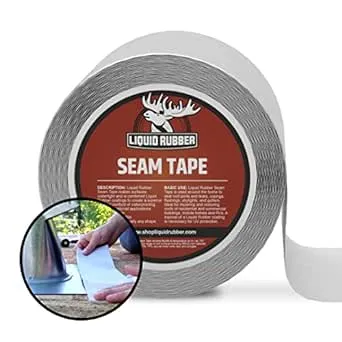 Liquid Rubber Peel and Stick Seam Tape - Fix Leaks, Repair and Restore Roof Joints and Tears, Bonds to EPDM, Metal, Tiles, Shingles, Wood, and Fiberglass Easy to Use, 2 Inch x 50 Foot Roll